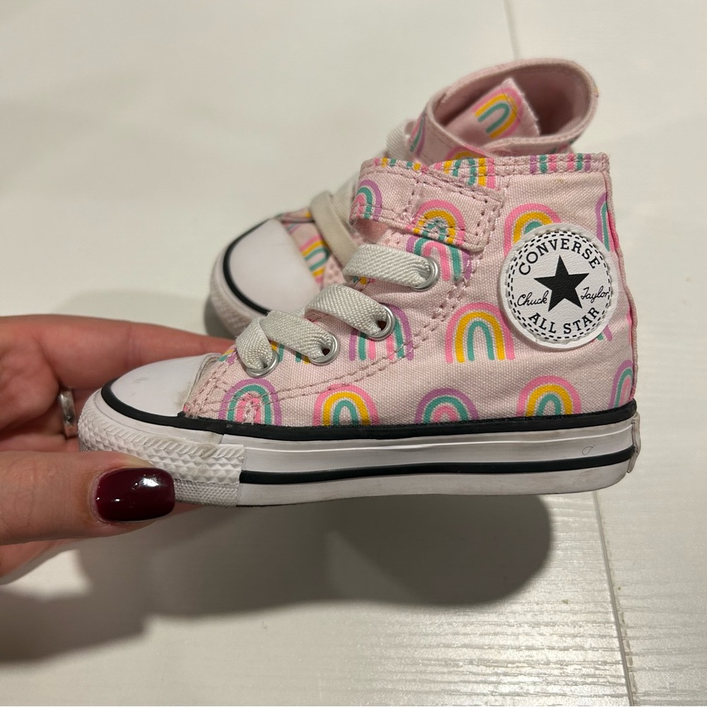 Converse Chuck Taylor All Star Easy-On Sneaker Pink Rainbows Baby Size 5